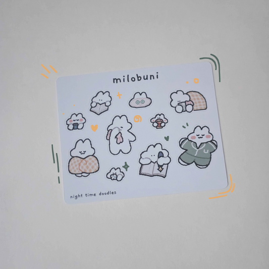 Night Time Doodles sticker sheet