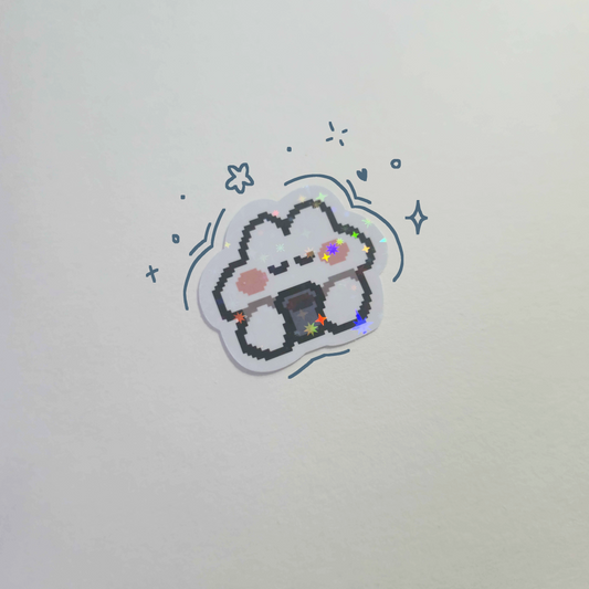 Sipping Bunny sticker